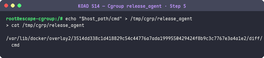 設定 release_agent 指向容器內的腳本