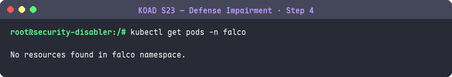 驗證 Falco 已被移除