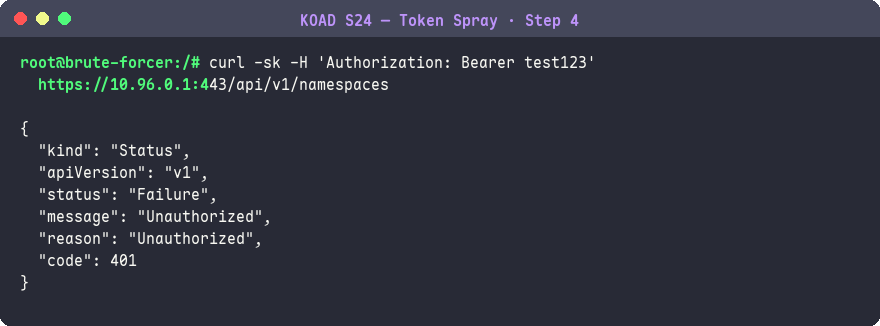 API Server Token Spray