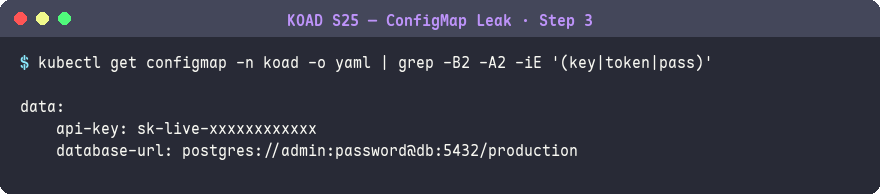 讀取 ConfigMap 敏感資訊